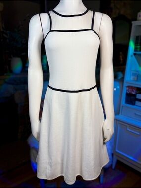 Cut25 Black & White Silk/Cotton Sleeveless Sweater Dress w/ Open Low Back, Sz L